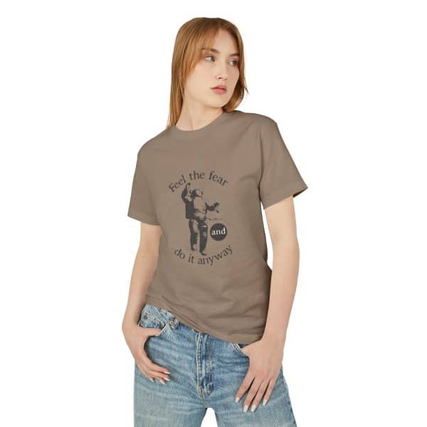 Unisex Garment-Dyed Heavyweight Cotton Tee Feel the fear and do it anyway - Image 4