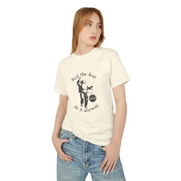 Unisex Garment-Dyed Heavyweight Cotton Tee Feel the fear and do it anyway - Image 8