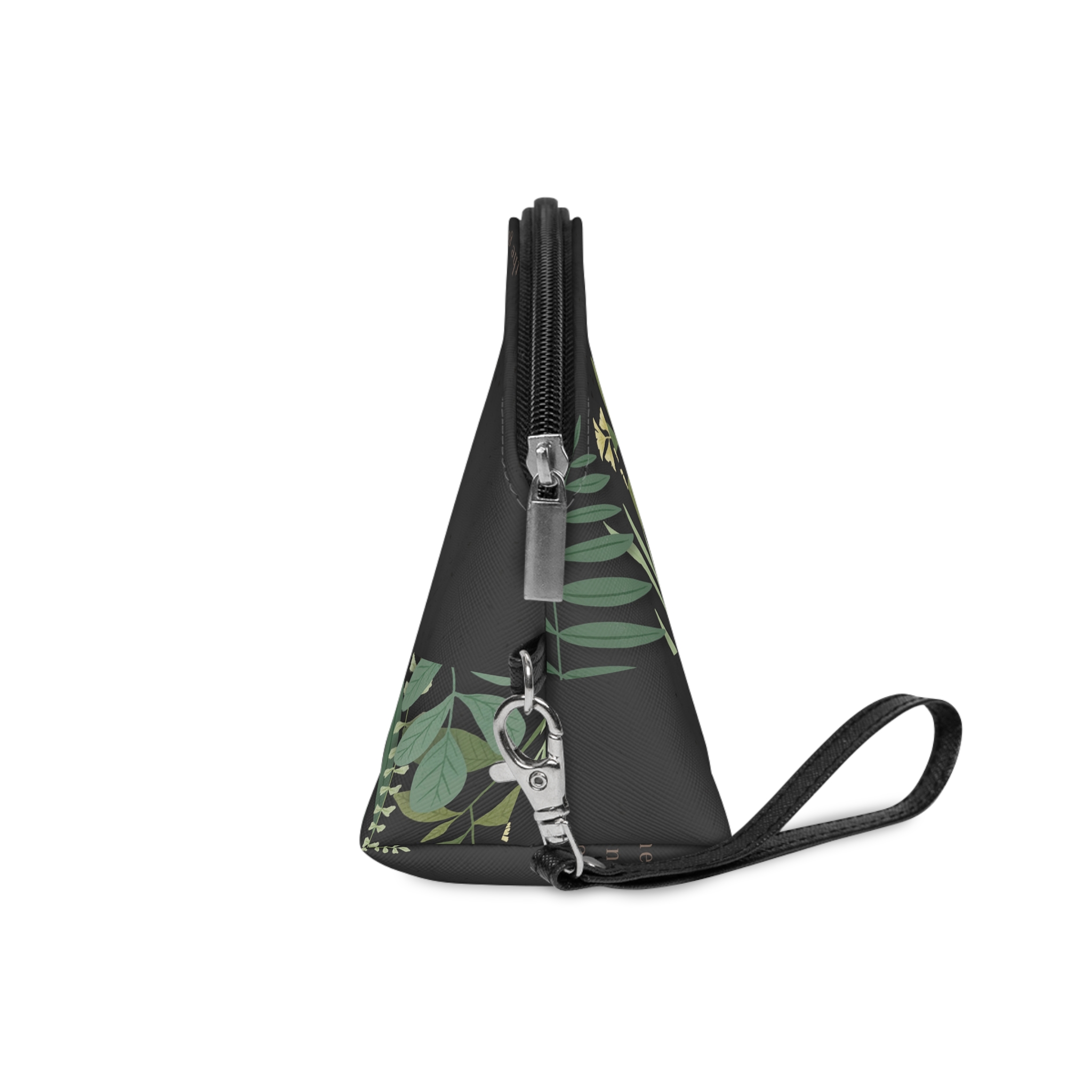 Green Leaves Phrase Dark Makeup Bag - Image 3
