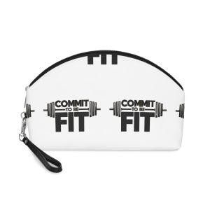 Commit To Be Fit Workout and Fitness Gym Motivation Typography Vector Makeup Bag