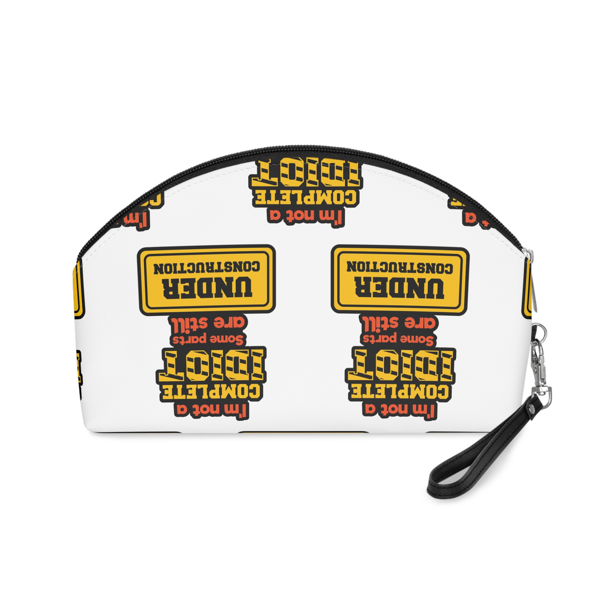 Complete Idiot Construction Quote Shirt Print Poster Design Vector Makeup Bag - Image 2