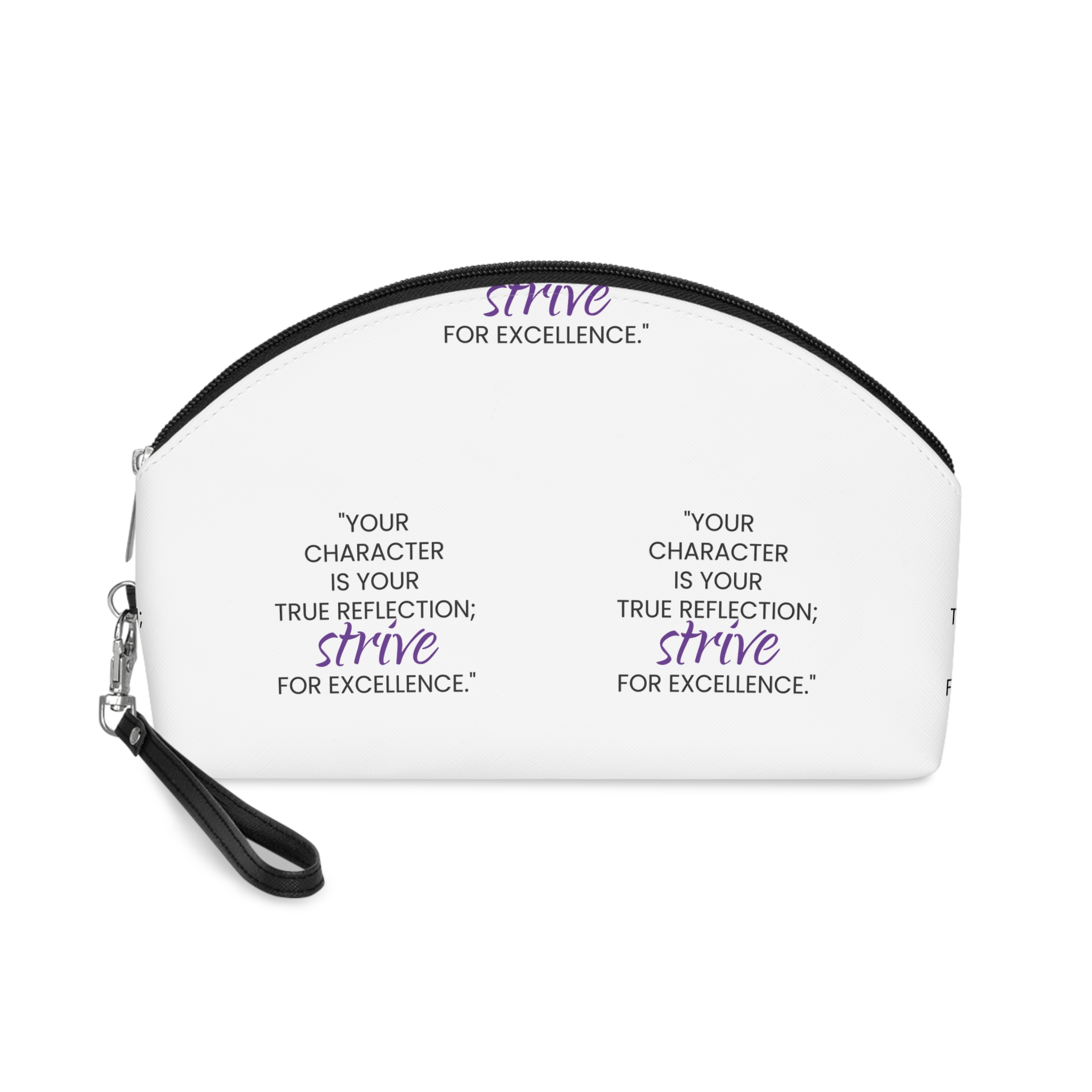 Islamic Motivation Quote With Smooth Black Backrgound Makeup Bag