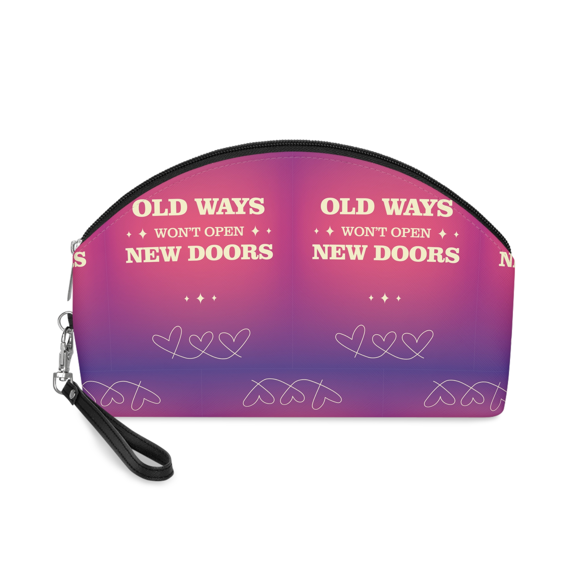 Colorful Gradient Background With Motivational Trust Text Vector Makeup Bag