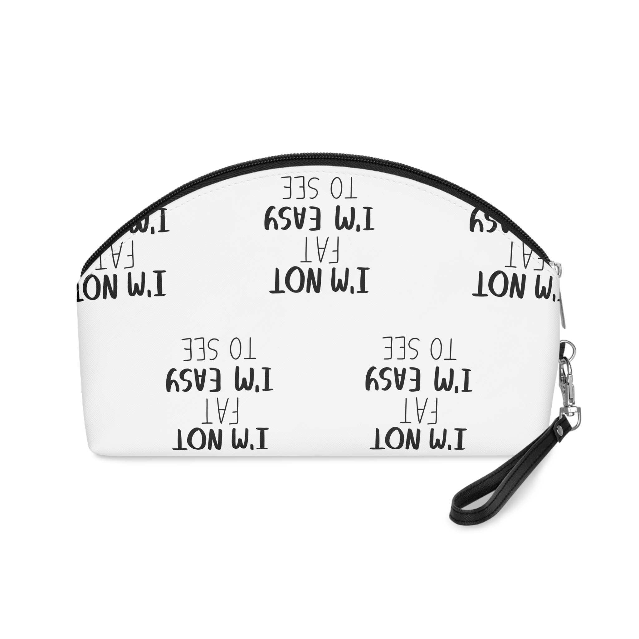 I Am Fat I Am Easy See Handwritten Doodle Funny Quote Calligraphy Motivation Life Makeup Bag - Image 2