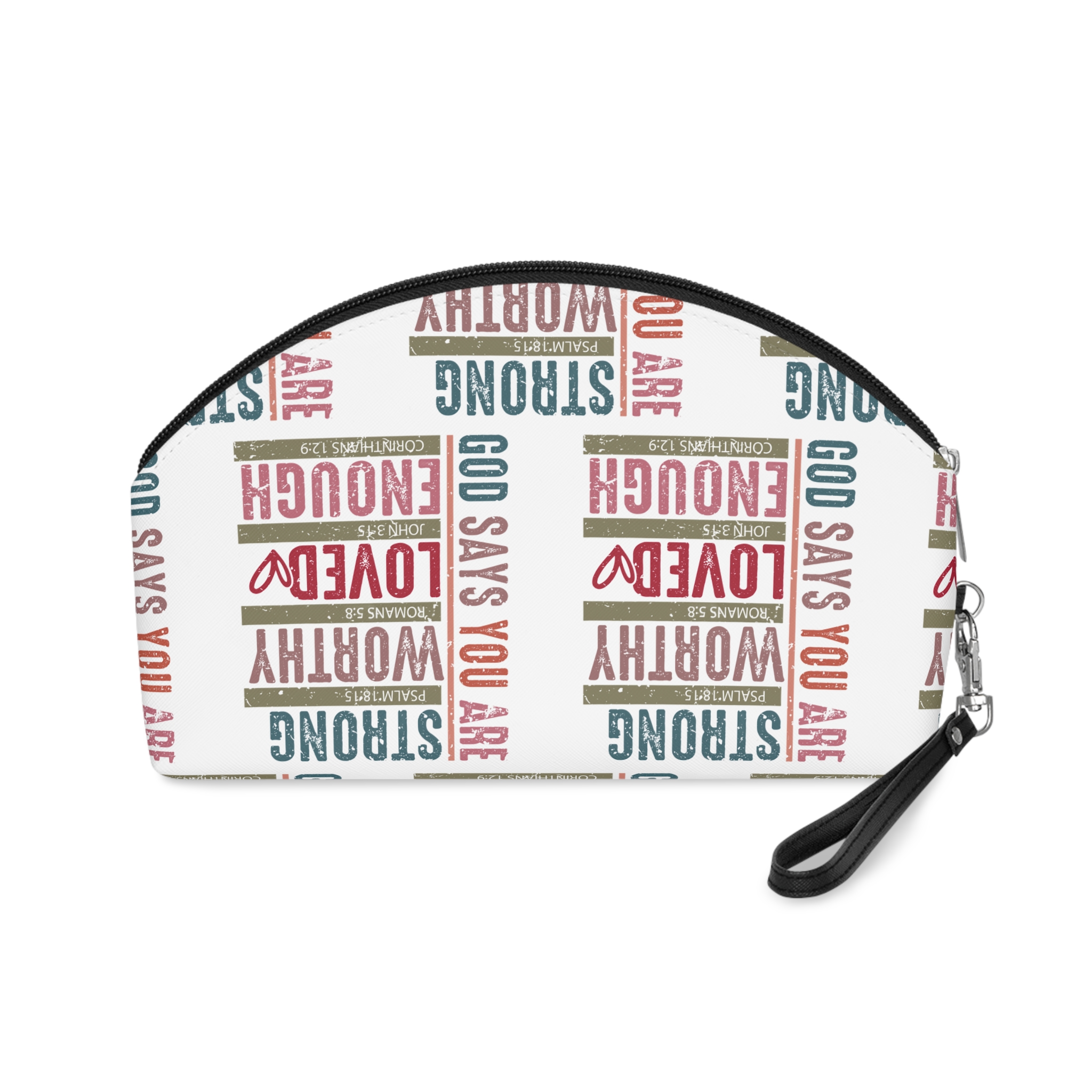 God Says You Are Strong Worthy Loved Enough Makeup Bag - Image 2