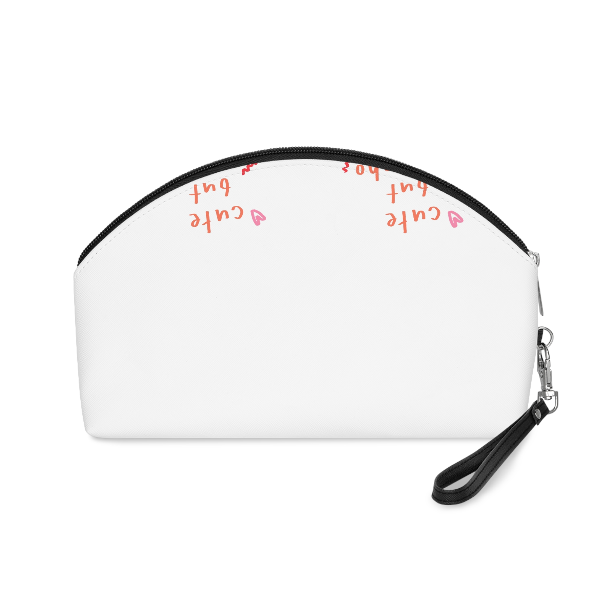 Cute Psycho Typography Pink Background Vector Makeup Bag - Image 2