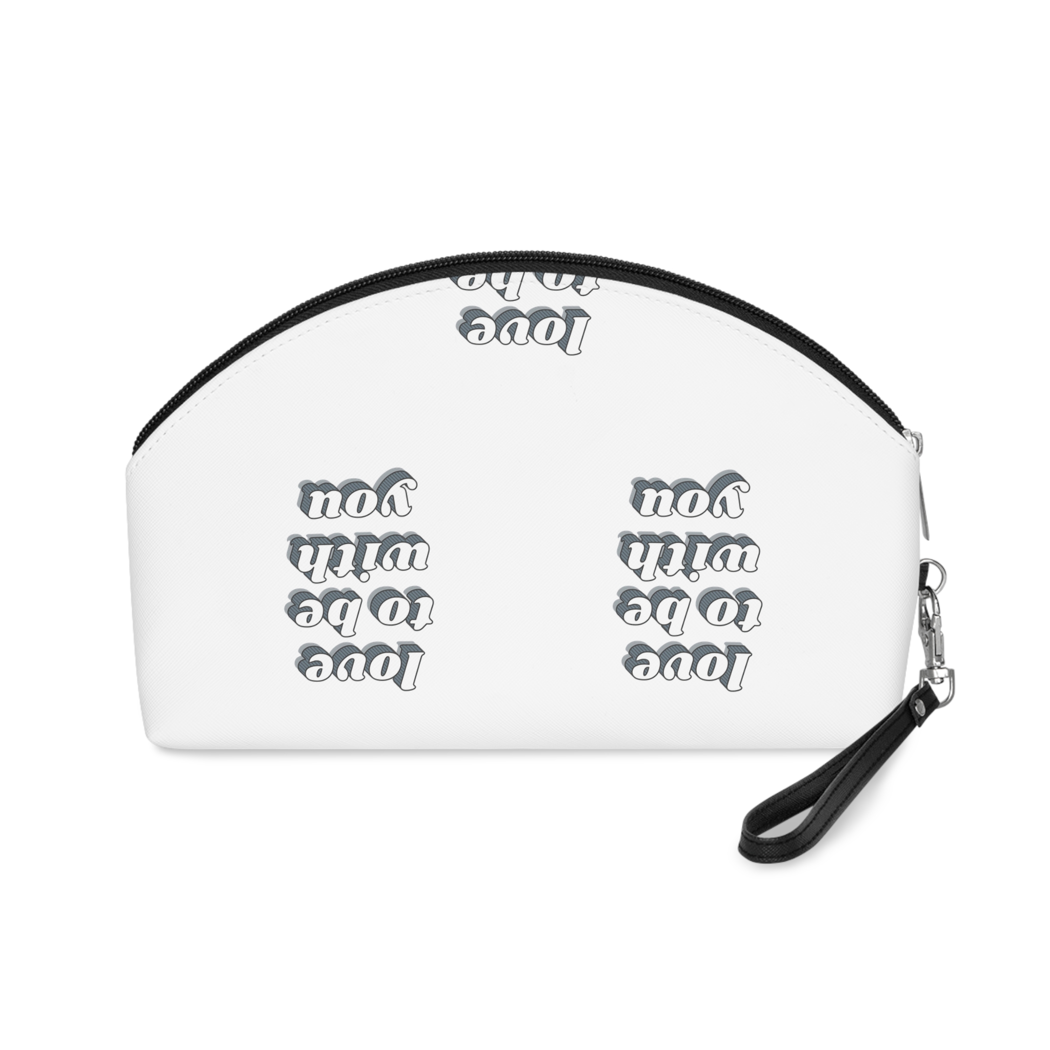 Love Be With You Funky Bold Calligraphy Font Illustration Vector Makeup Bag - Image 2