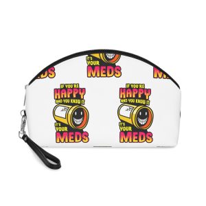 Happy Pill Med Medication Rx Smiling Enjoy Quote Shirt Print Poster Design Vector Makeup Bag