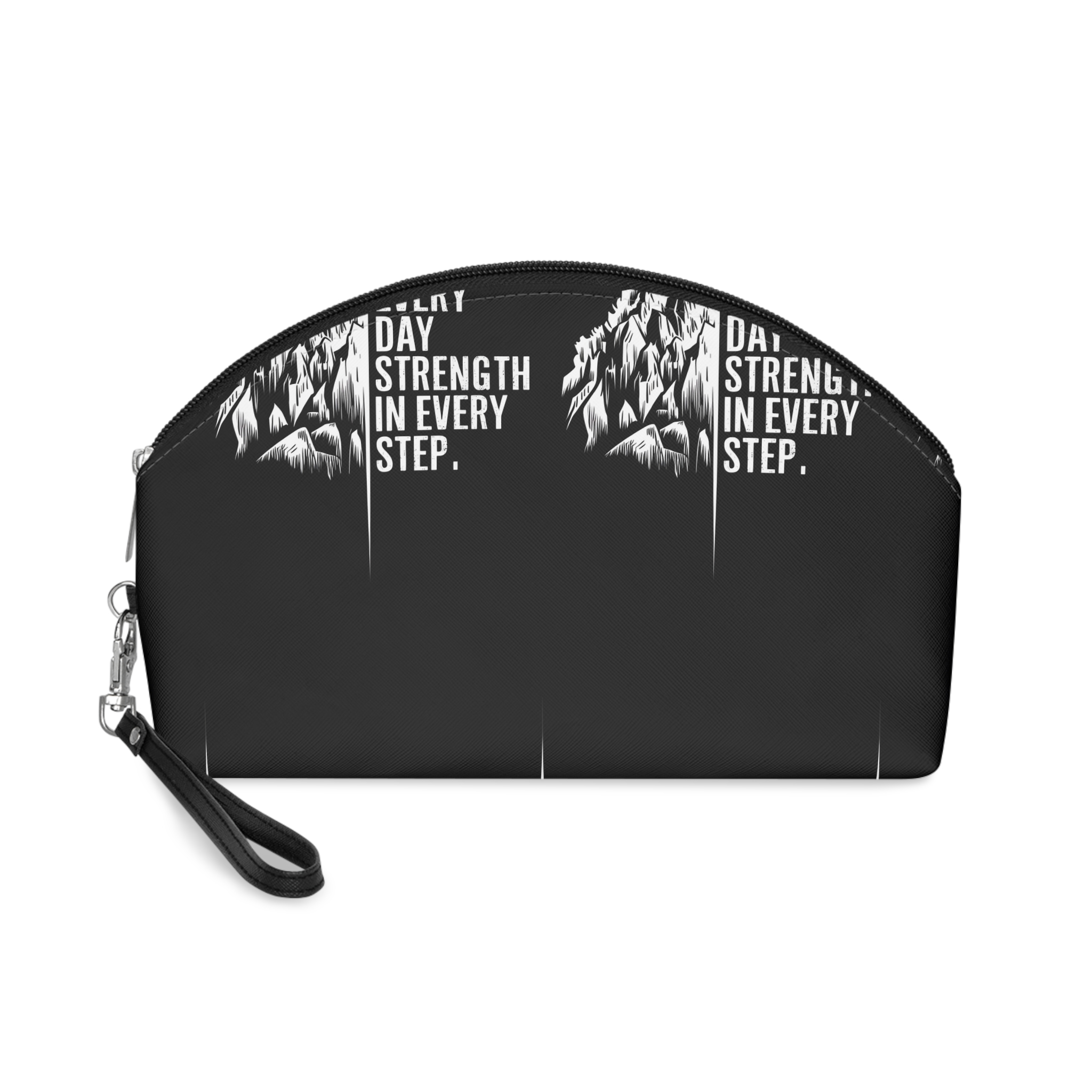 Climbing Higher Every Day Mountain Peak Motivational Quote Makeup Bag
