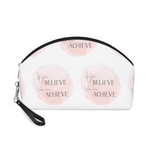 Inspirational Quote Background With Hand Painted Pink Watercolour Design Makeup Bag
