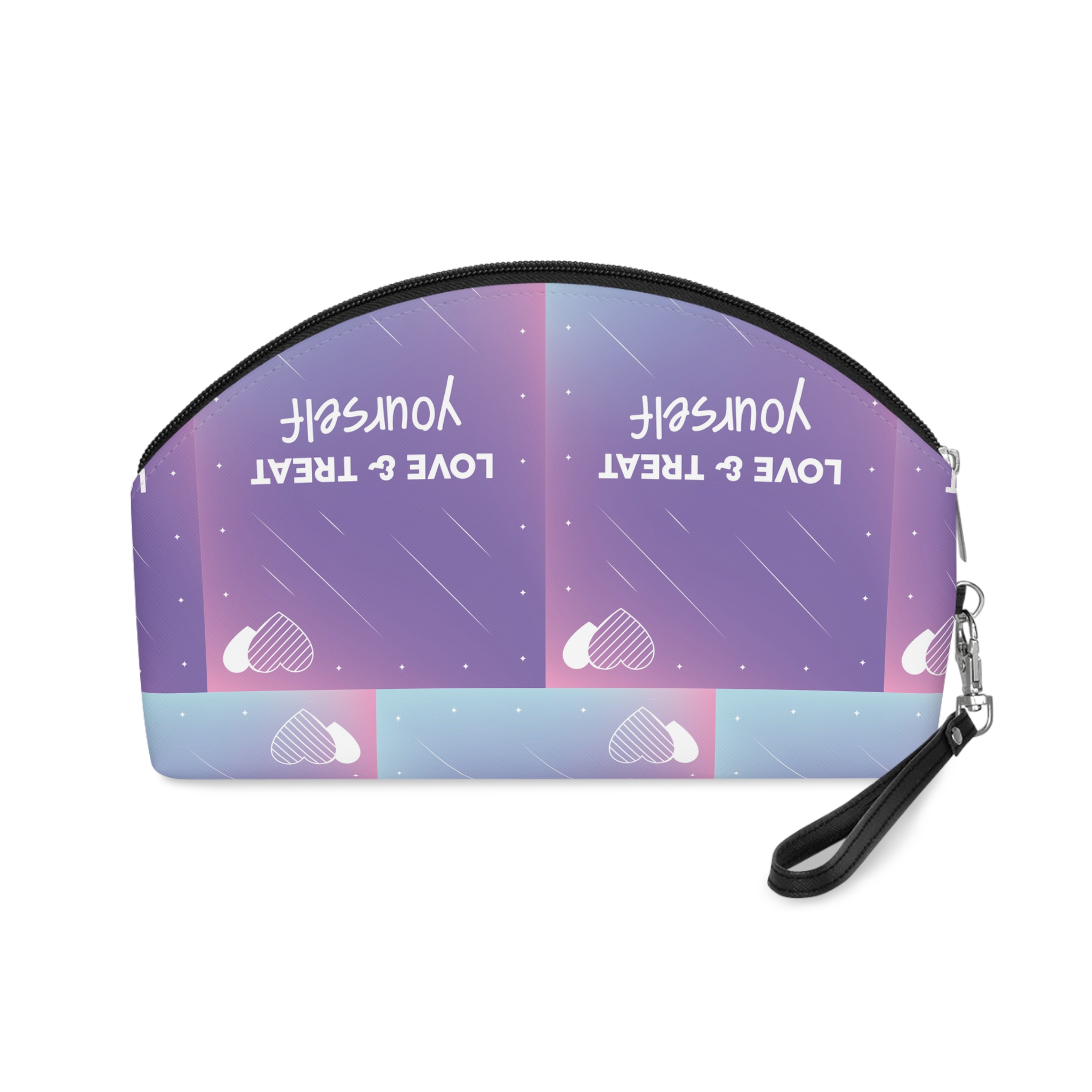 Colorful Gradient Background With Motivational Self Love Text Vector Makeup Bag - Image 2