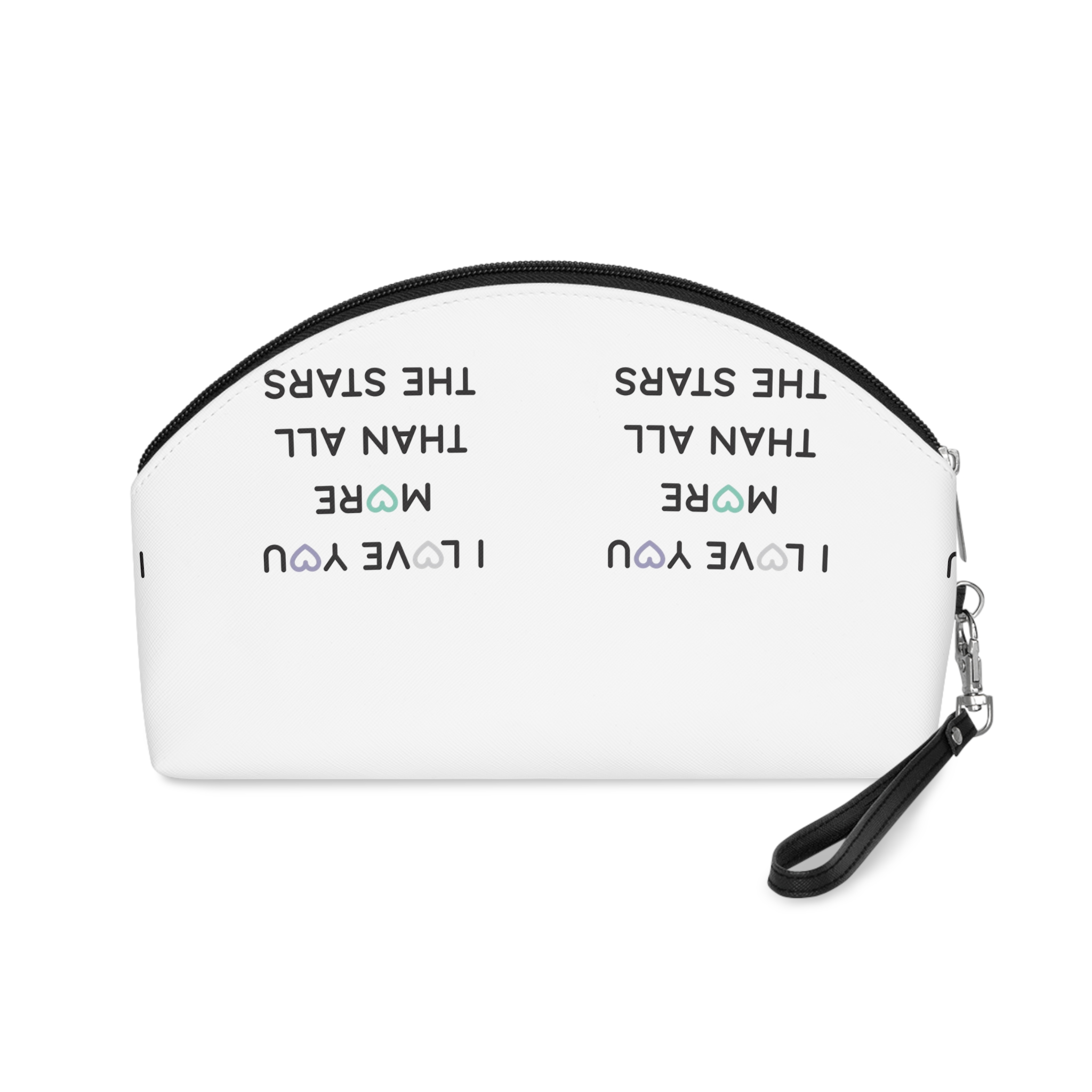 Ilove You More Than All Stars You Are So Loved Color Poster Vector Black White Background Makeup Bag - Image 2