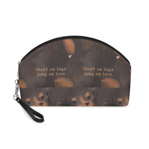 Cute Dachshund Template Vector Dog Social Media Story Short Legs Long Love Makeup Bag