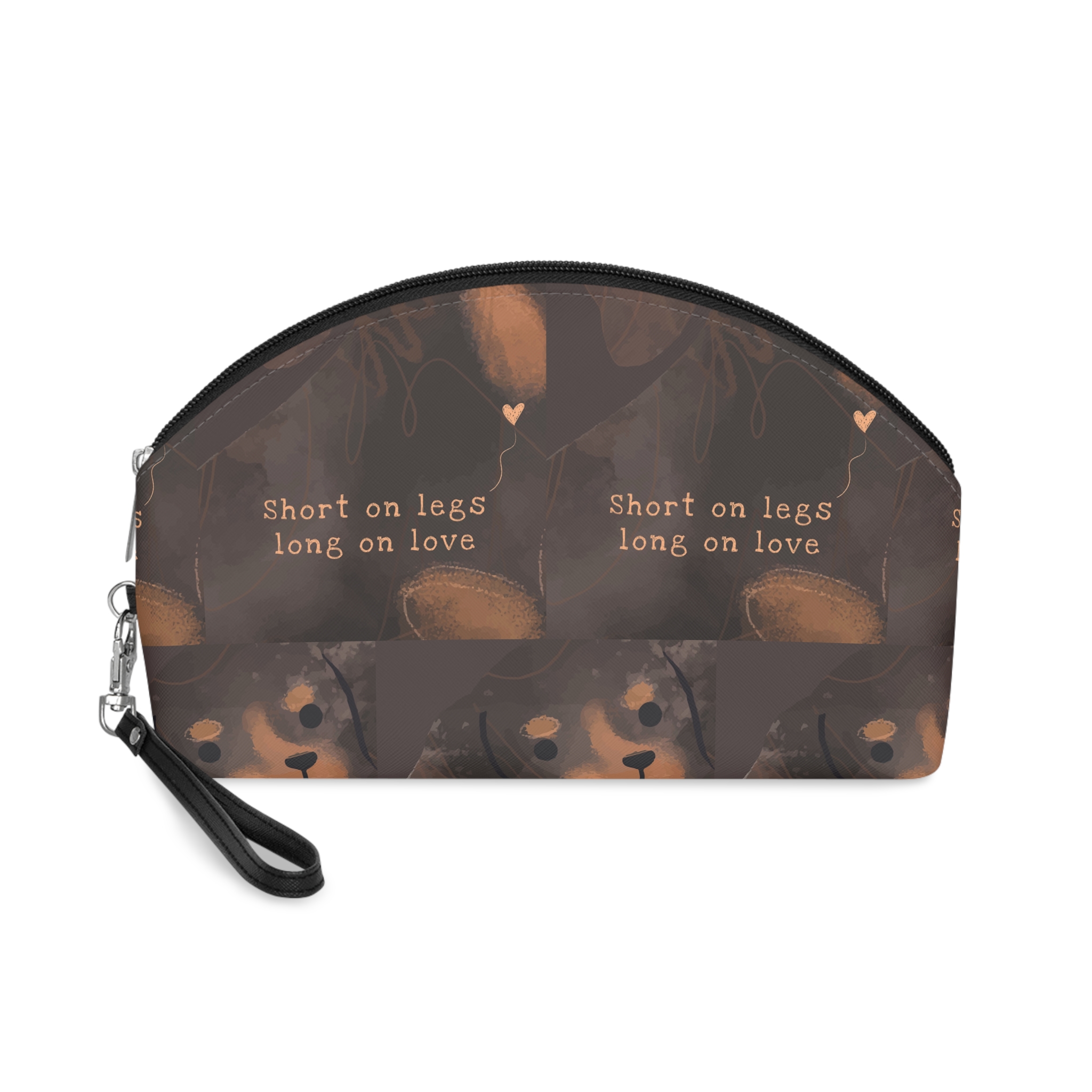 Cute Dachshund Template Vector Dog Social Media Story Short Legs Long Love Makeup Bag