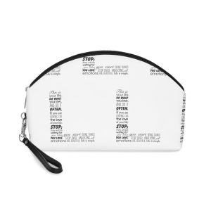 Letter L With Different Positive Phrases Isolated White Background Black White Makeup Bag