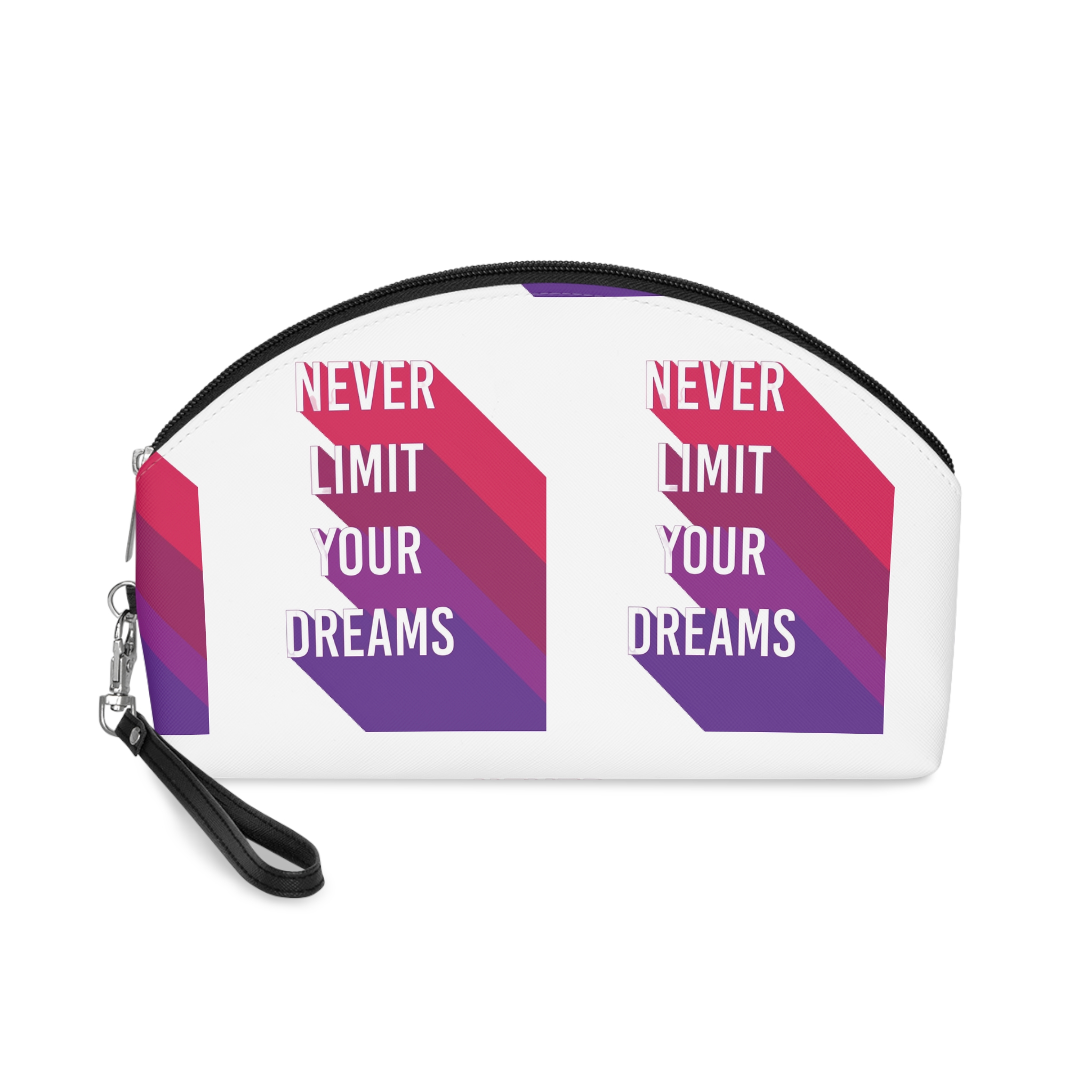 Effect Text Never Limit Your Dreams Makeup Bag
