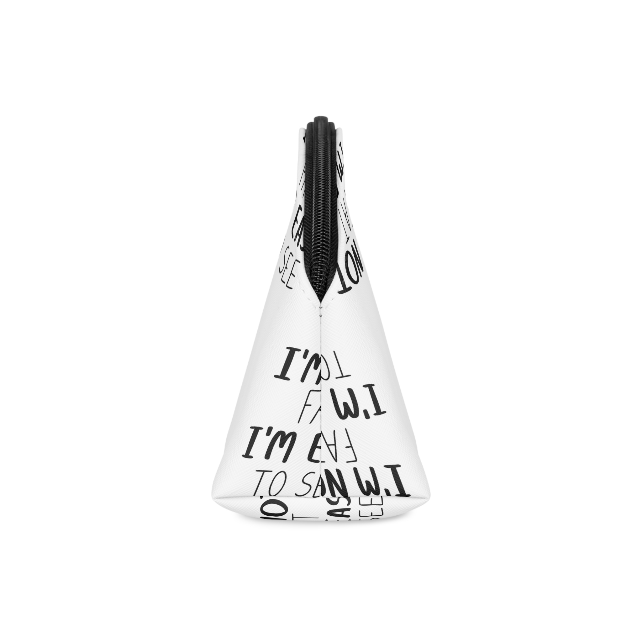 I Am Fat I Am Easy See Handwritten Doodle Funny Quote Calligraphy Motivation Life Makeup Bag - Image 4