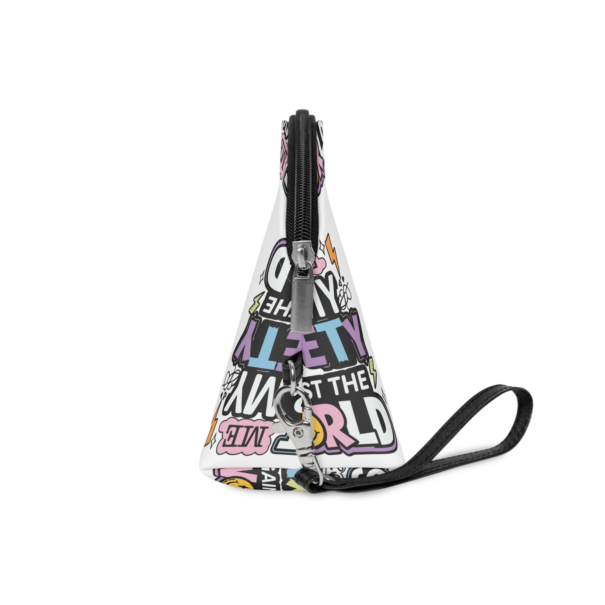 Just Me My Anxiety Against World Anxiety T Shirt Design Makeup Bag - Image 3