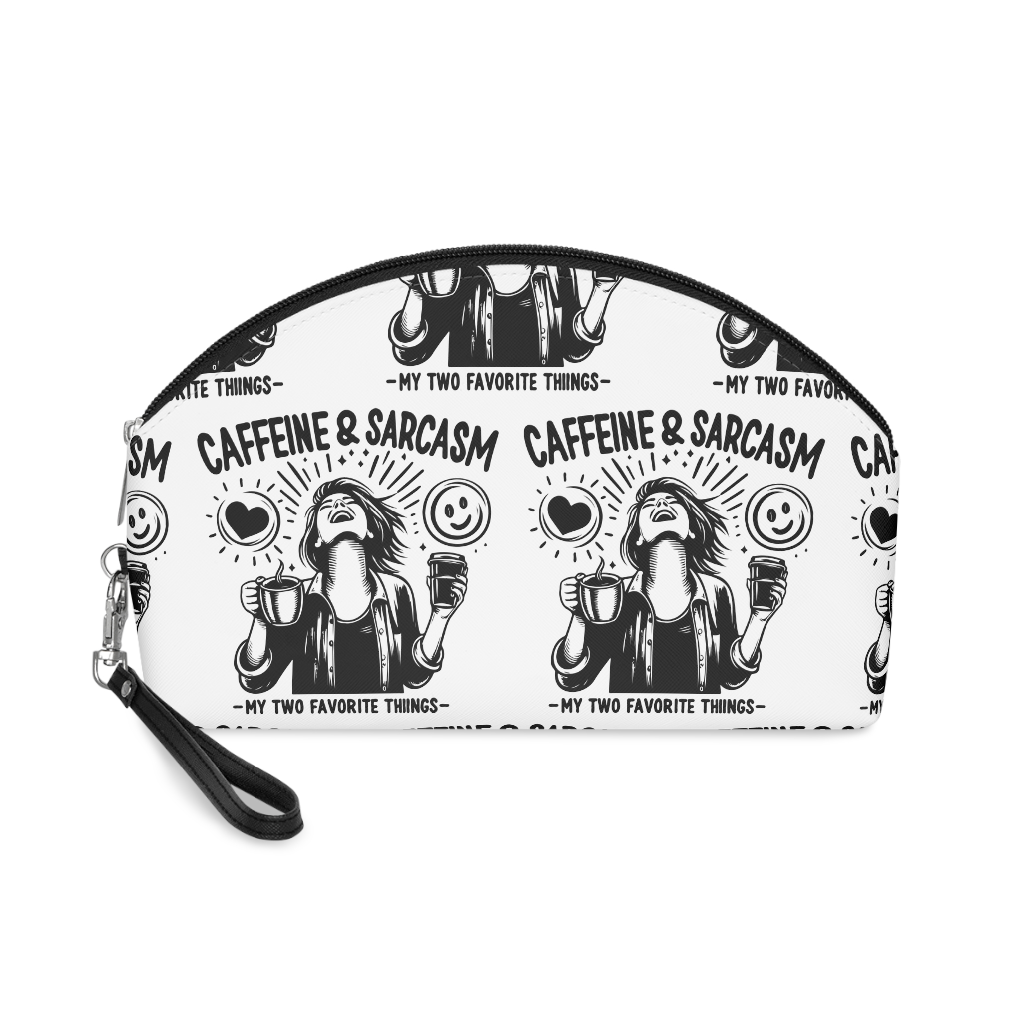 Caffeine Sarcasm My Two Favorite Things H Makeup Bag