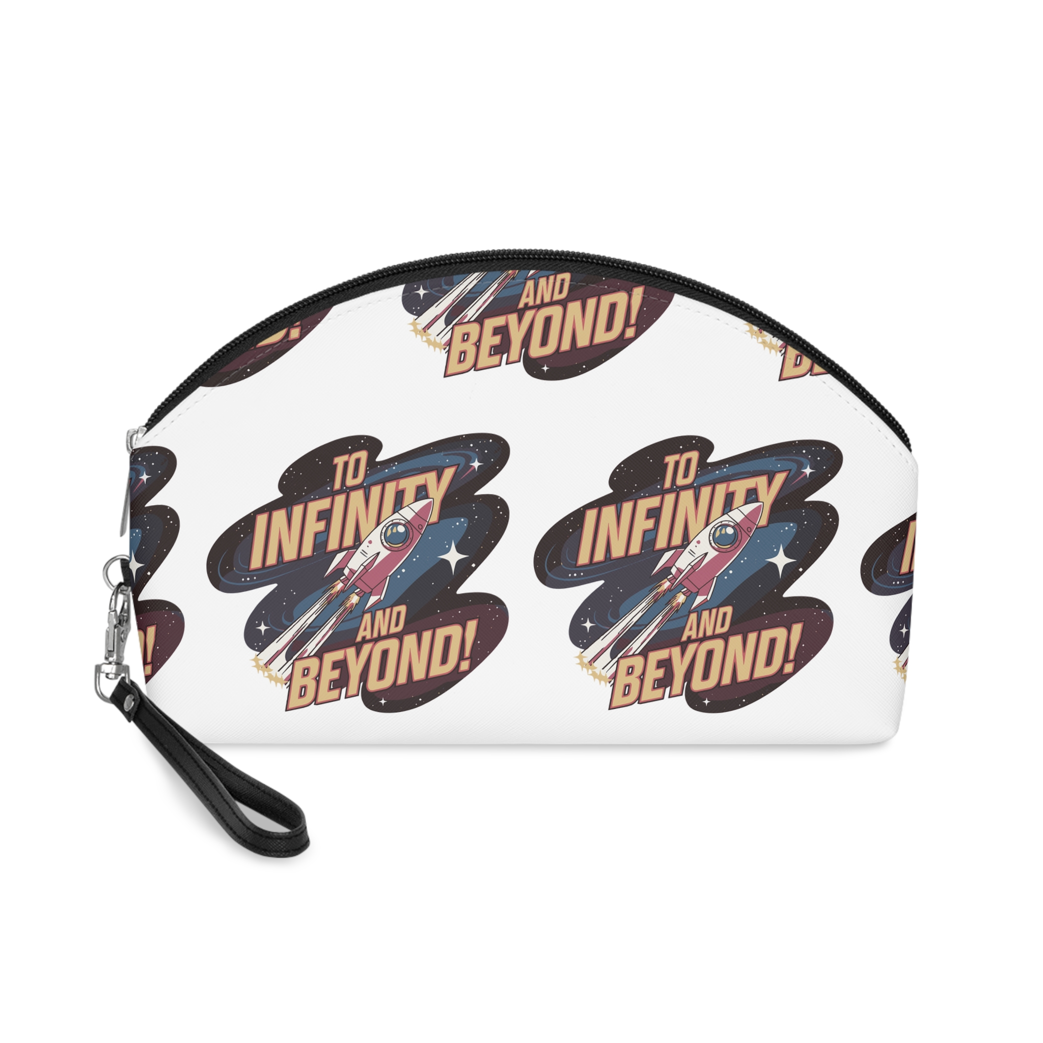 Infinity Beyond T Shirt Design Space Themed Inspirational Tshirt Design Makeup Bag