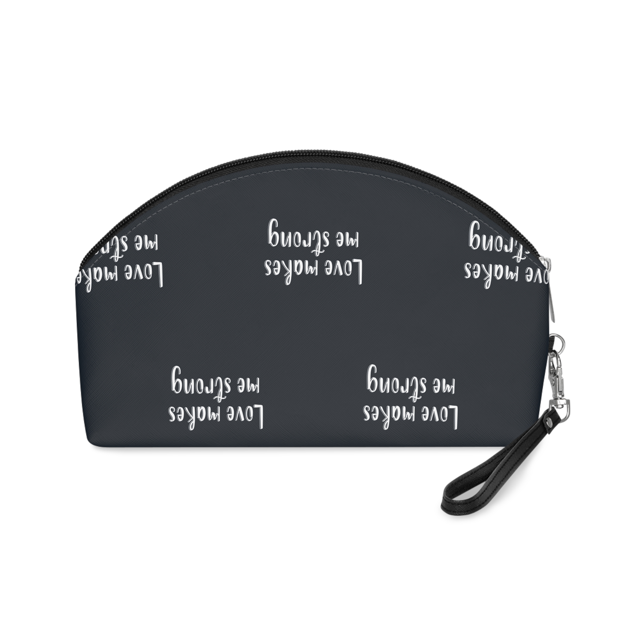 Hand Draw Quote Lettering Love Makes Me Strong Illustration Poster Makeup Bag - Image 2