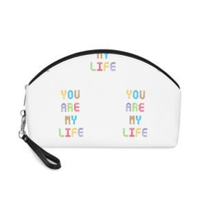 Colorful Watercolor You Are My Life Text Makeup Bag