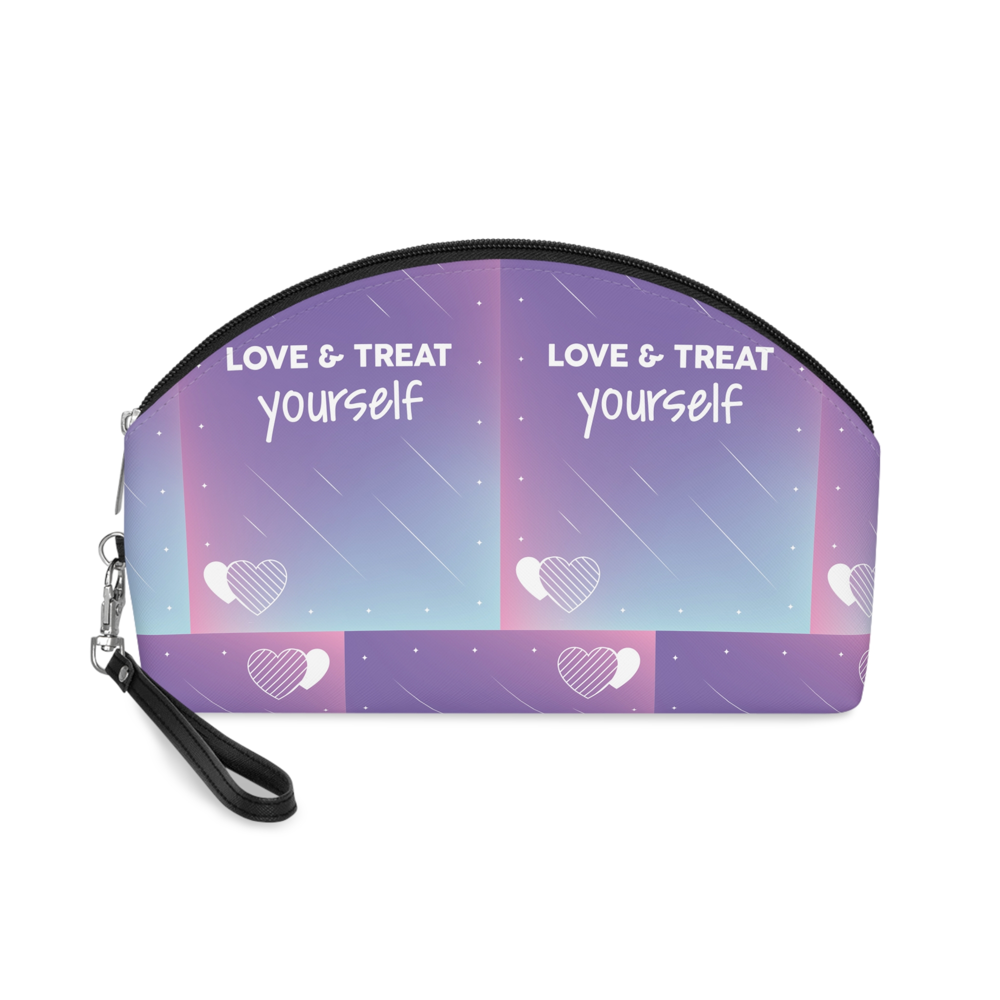 Colorful Gradient Background With Motivational Self Love Text Vector Makeup Bag