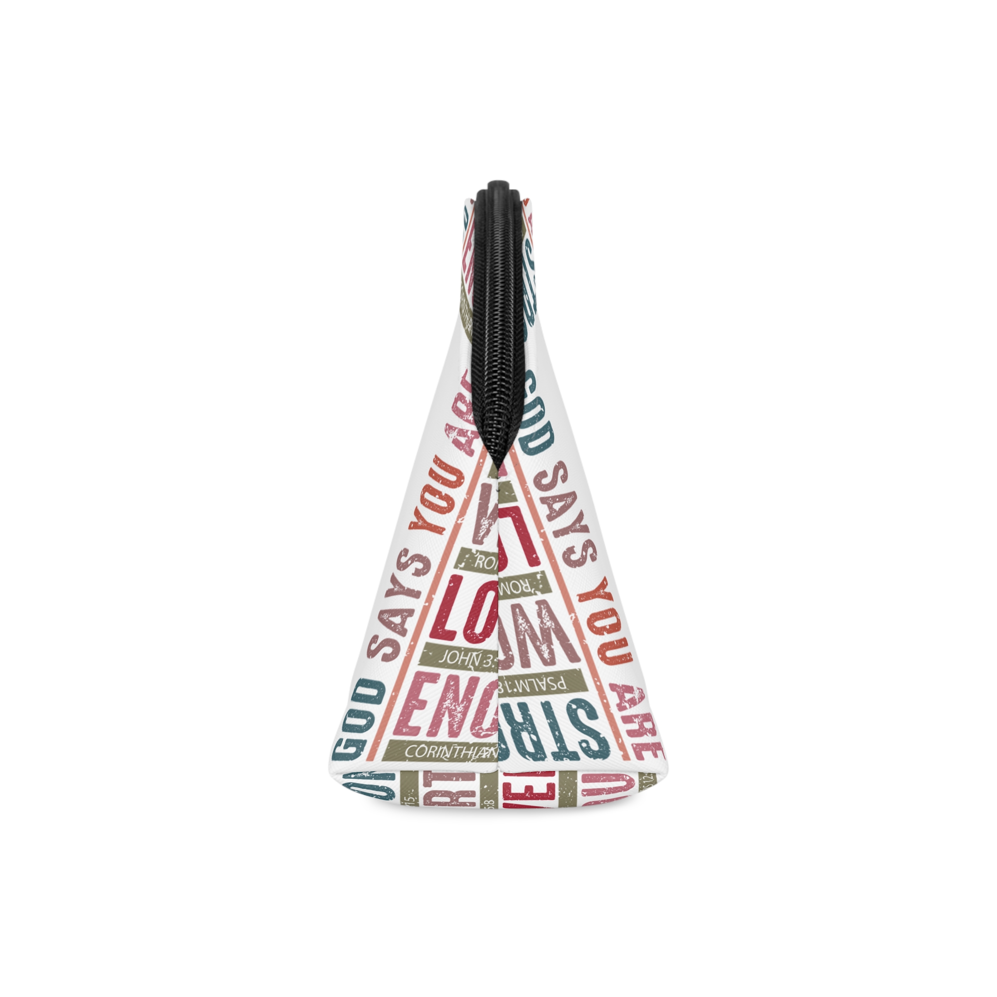 God Says You Are Strong Worthy Loved Enough Makeup Bag - Image 4