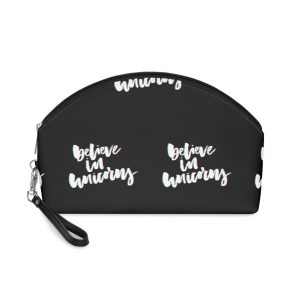 Glitch Slogan Blieve Unicorns Makeup Bag