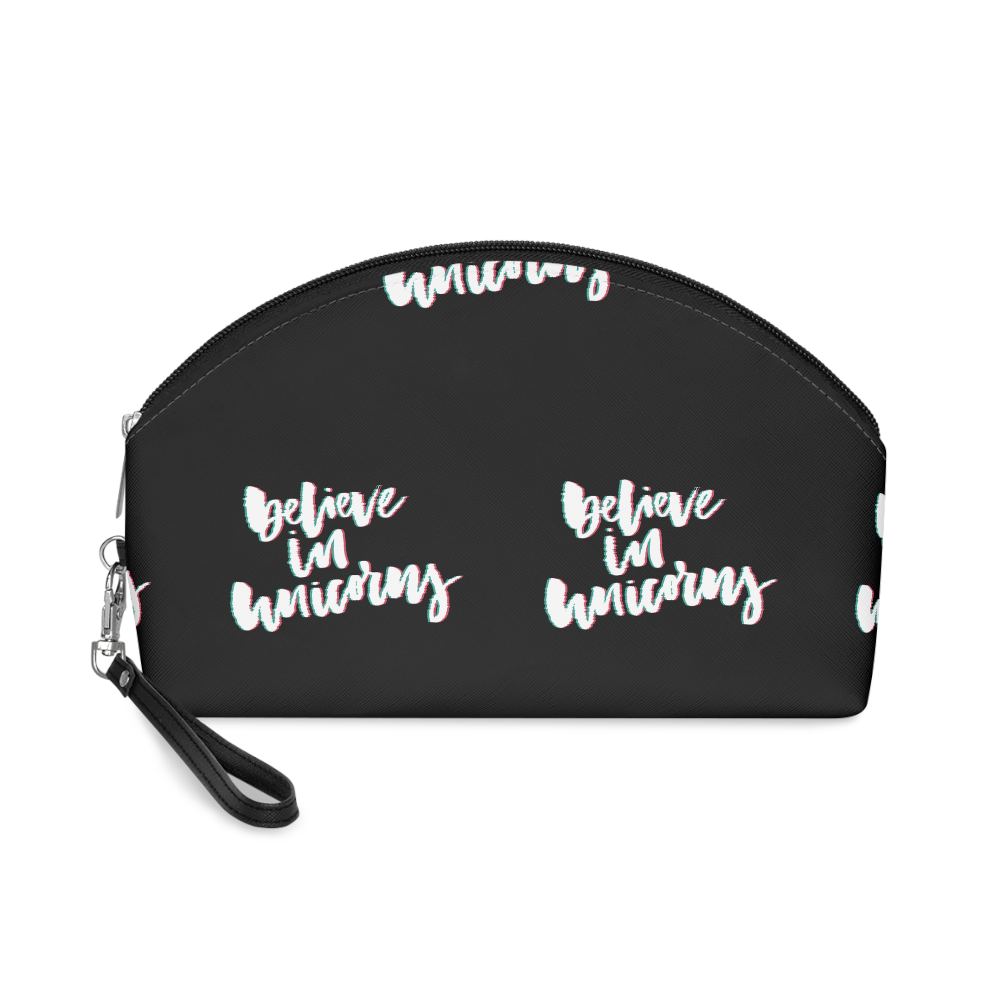 Glitch Slogan Blieve Unicorns Makeup Bag