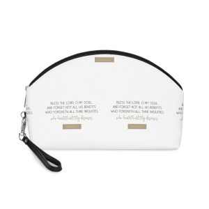 Healing Bible Verse Print Art Christian Biblical Poster Vector Illustration Makeup Bag