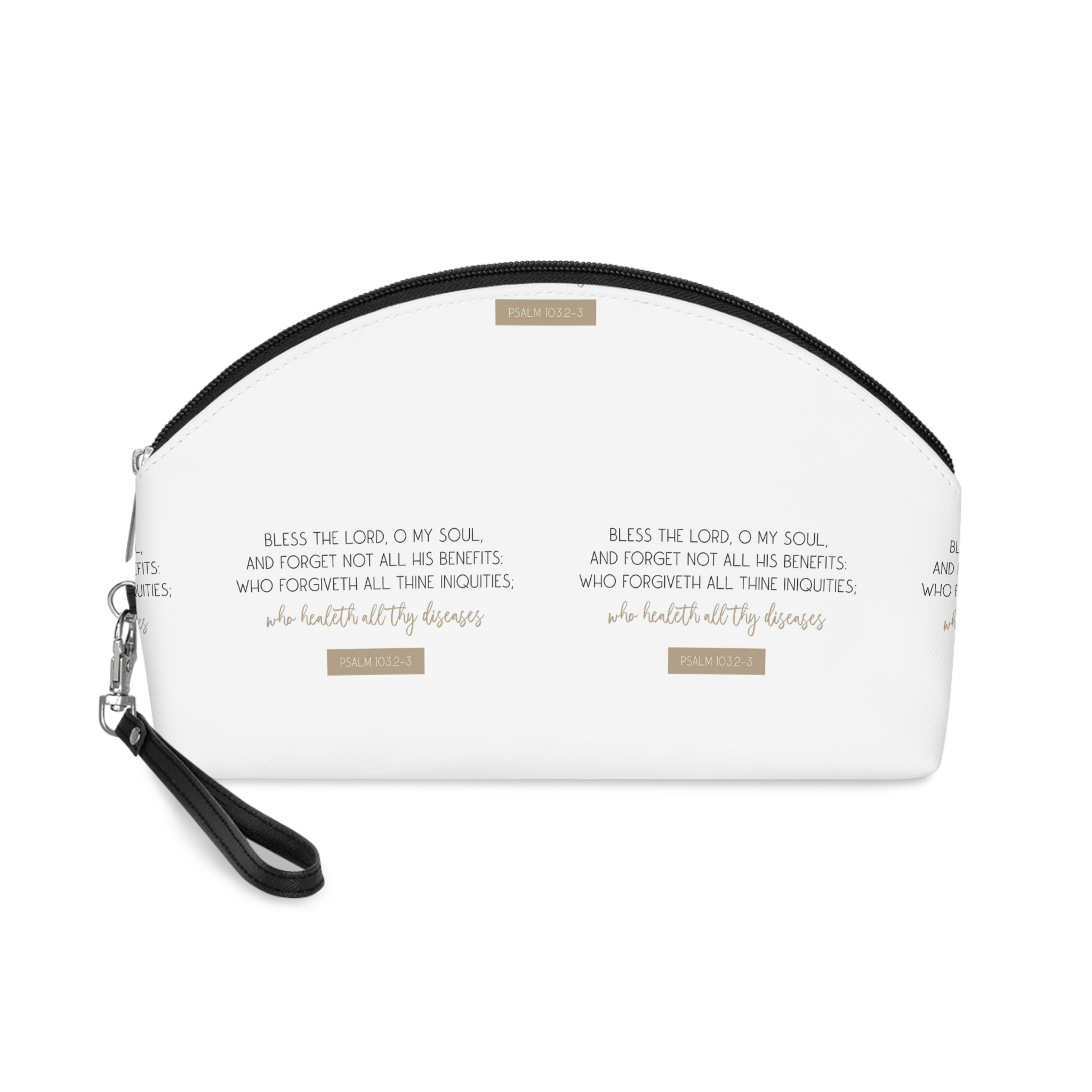 Healing Bible Verse Print Art Christian Biblical Poster Vector Illustration Makeup Bag