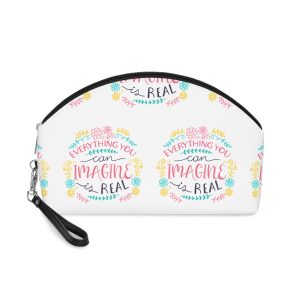 Everything You Imagine Can Be Real Quote Lettering Makeup Bag