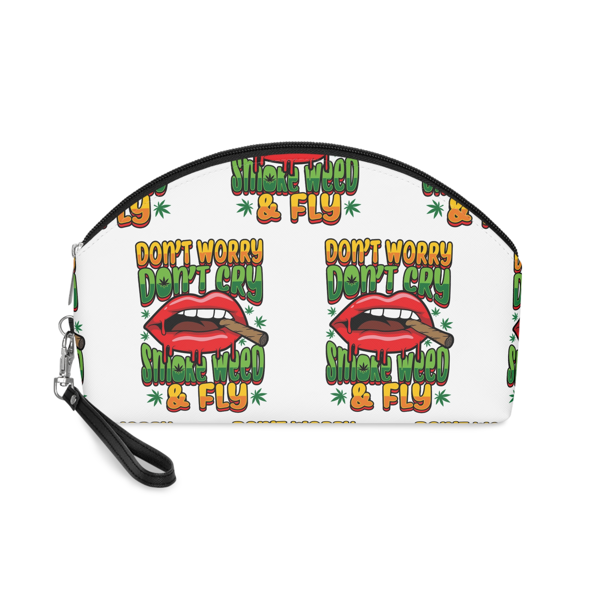 Dont Worry Dont Cry Smoking Lips Quote Vector Shirt Print Design Makeup Bag