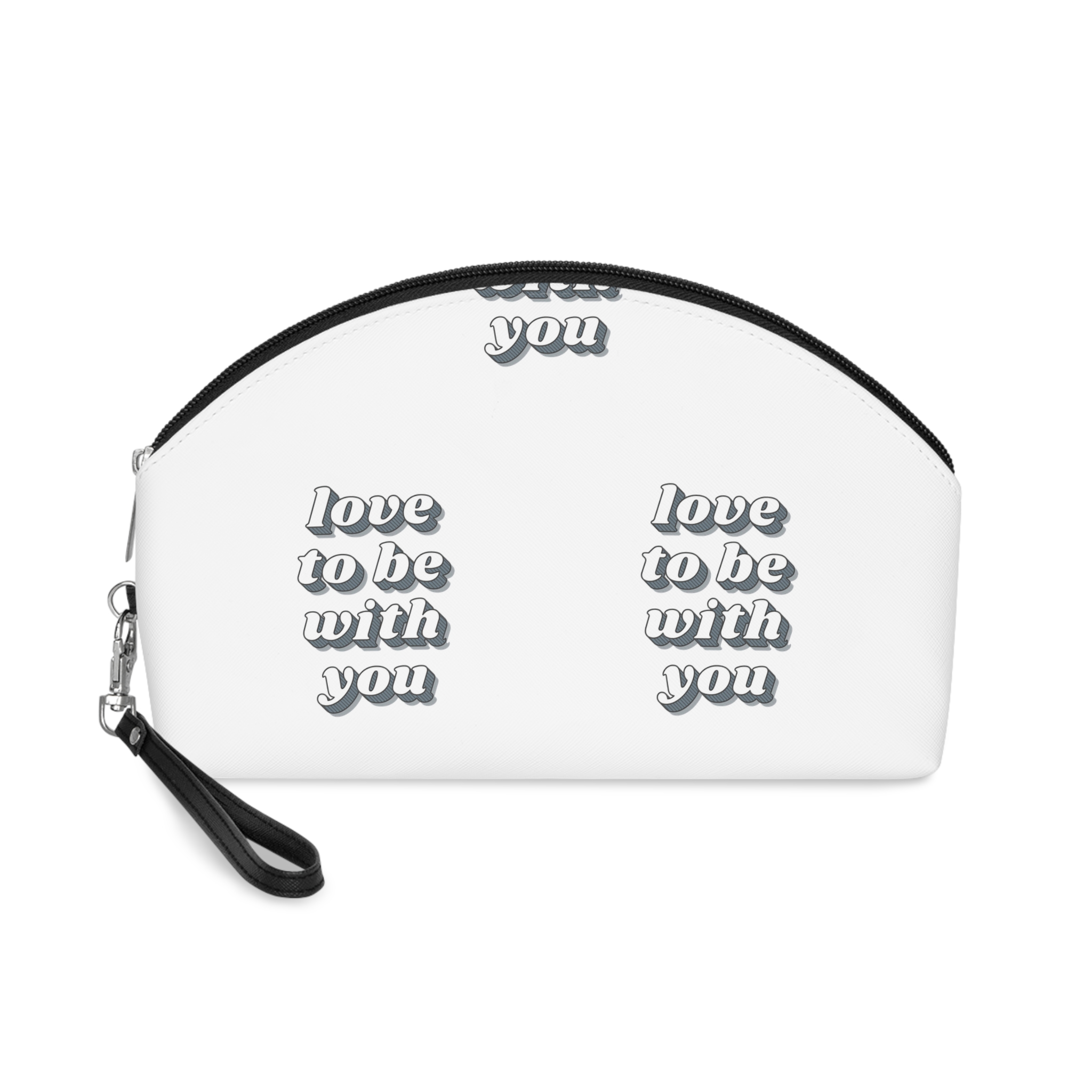 Love Be With You Funky Bold Calligraphy Font Illustration Vector Makeup Bag