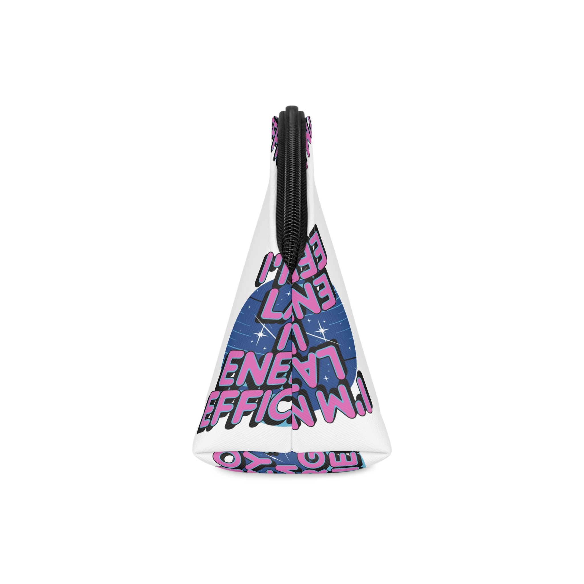 Im Lazy Im Energy Efficient T Shirt Design Funny Clever Typography Tshirt Design Makeup Bag - Image 4
