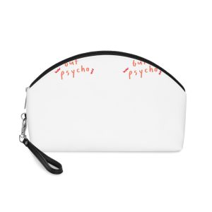 Cute Psycho Typography Pink Background Vector Makeup Bag
