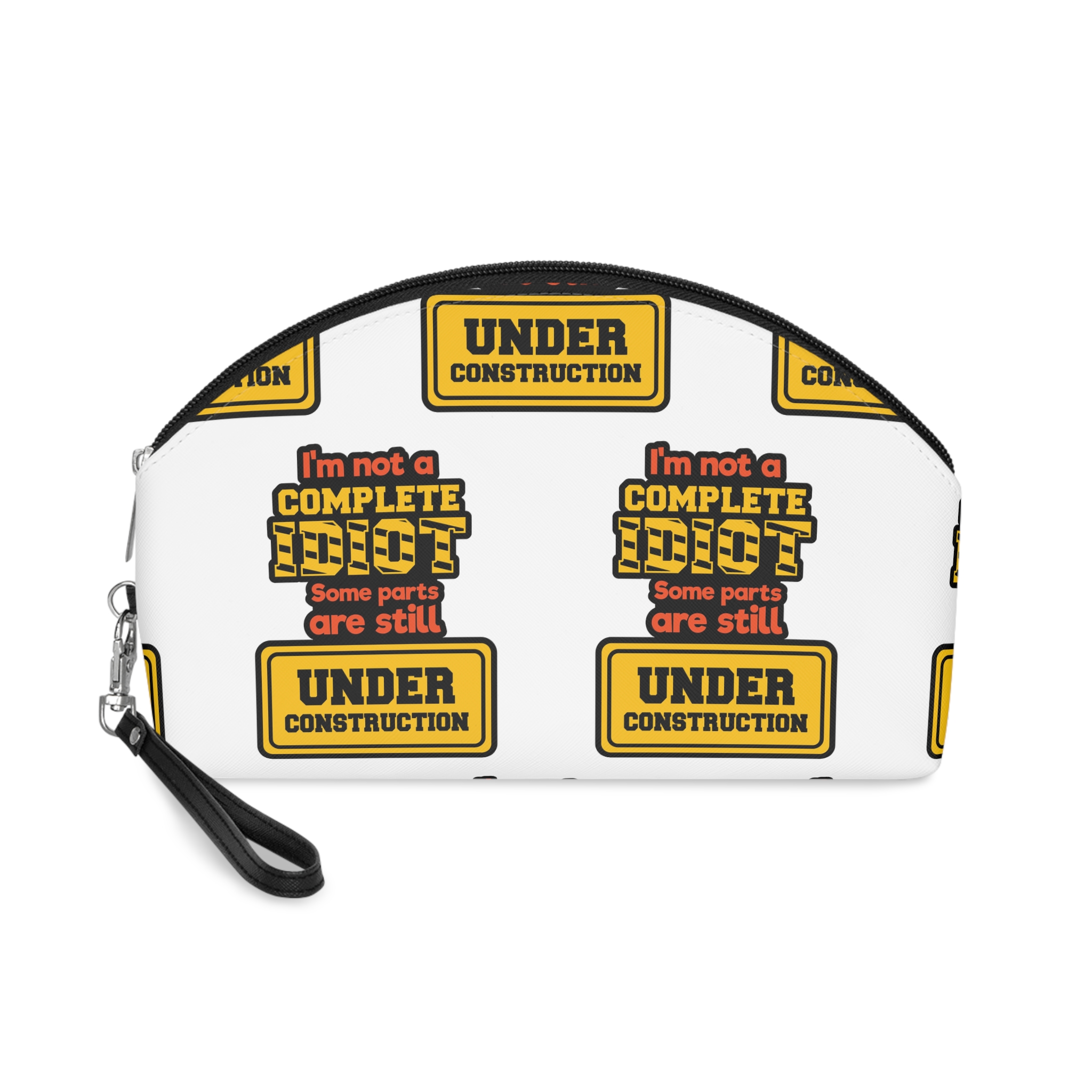 Complete Idiot Construction Quote Shirt Print Poster Design Vector Makeup Bag