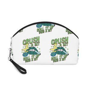 Crush Bit Roll It Up Smoking Lips Quote Vector Shirt Print Design Makeup Bag