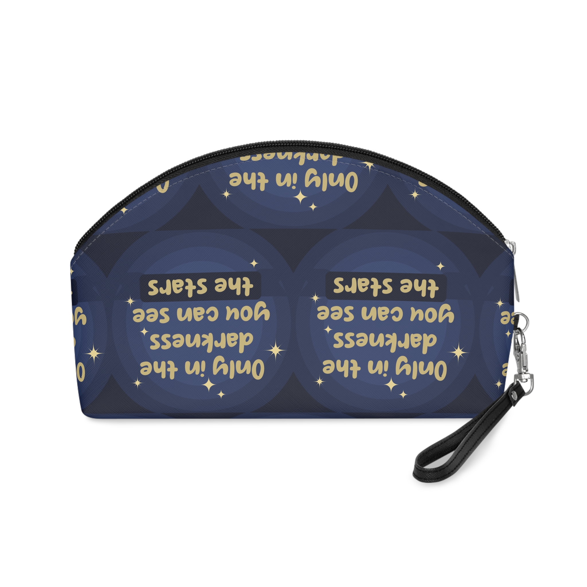 Creative Dark Star Background With Lettering Makeup Bag - Image 2