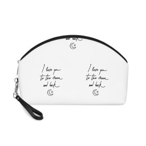 I Love You Moon Back Romantic Aesthetic Card Design With Handwritten Elegant Text Makeup Bag