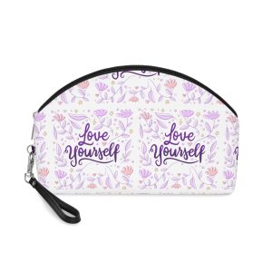 Lettering Flowers Self Love Makeup Bag