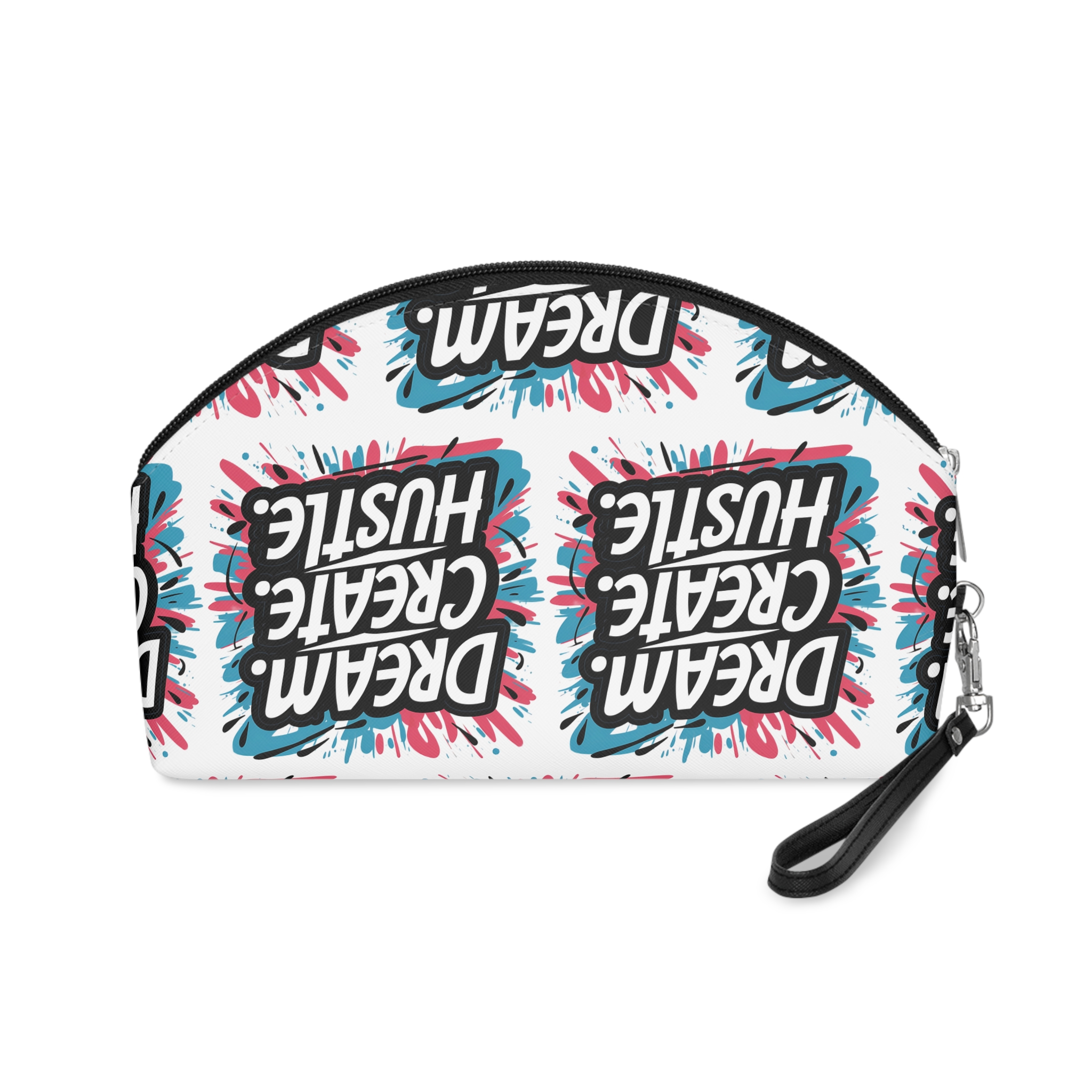 Dream Create Hustle Tshirt Design Motivational Quote Illustartiontypography (2) Makeup Bag - Image 2